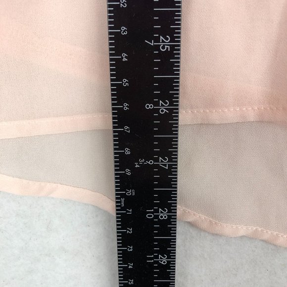 Philosophy Women's Size Medium Pink Semi-Sheer Frayed Trim Sleeveless Tank Top - Picture 6 of 10